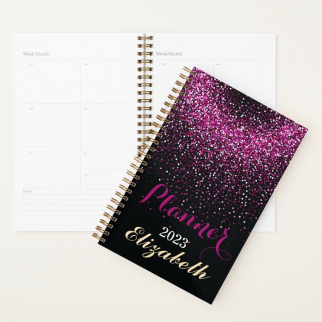 Nom monogramme de parties scintillant blanche viol (Devant avec enveloppe)