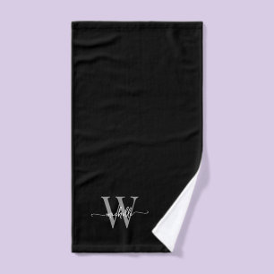 Nom Monogramme Élégant Style Noir Gris