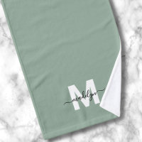 Nom Monogramme en écriture Vert Sauge
