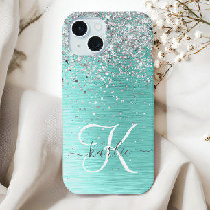 Nom Monogramme Paillettes Argent Métal Brossé Sarc
