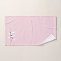 Nom Monogramme Rose Pâle Moderne Écriture Élégante