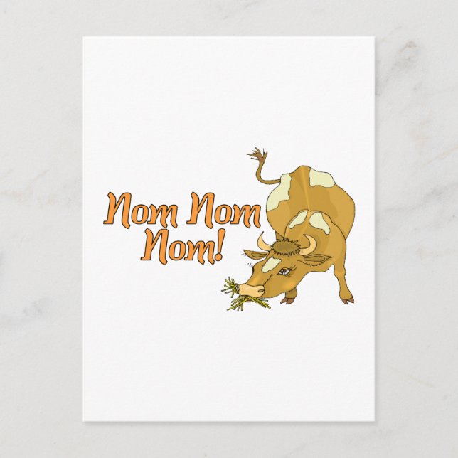 Nom Nom Cow Postkarte (Vorderseite)