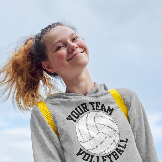Nom, nom et numéro de l'équipe de volley-ball pers (Volleyball team hoodie sweatshirt)