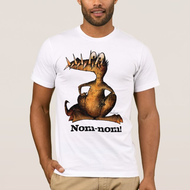 Nom-nom lustiges Monster-Krokodil T-Shirt (Vorderseite)