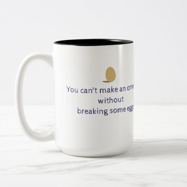 Nom omelette Mug de café à deux tons personnalisé (Gauche)