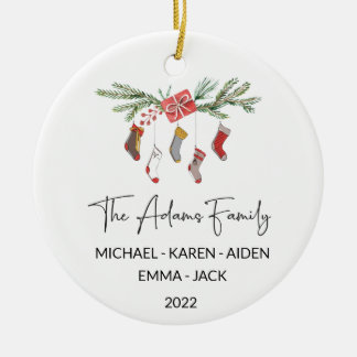 NOM Ornement de Noël familial personnalisé