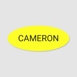 Nom ovale jaune Étiquette Badge Pin ou Magnétique 