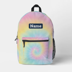 Nom personnalisable Pastel Tie Dye Sac à dos