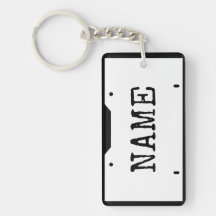 Nom personnalisable Plaque de licence Blanc Bordur