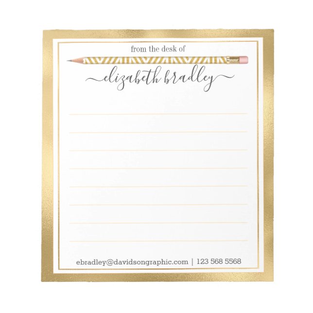 Nom personnalisé | À Partir Du Bureau Du Bloc-Note (Devant)