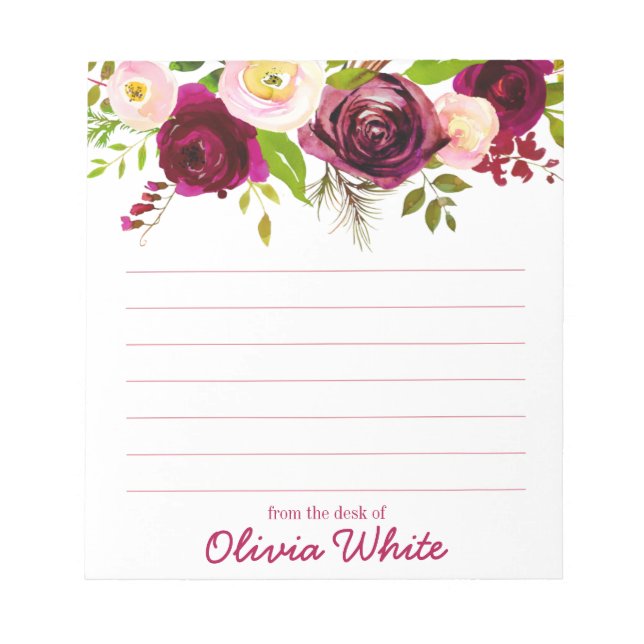 Nom personnalisé | À Partir Du Bureau Du Bloc-Note (Devant)