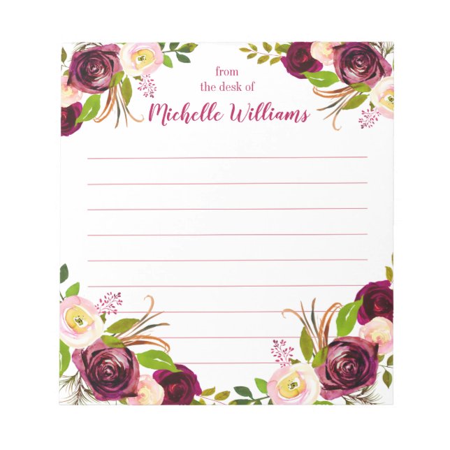 Nom personnalisé | À Partir Du Bureau Du Bloc-Note (Devant)