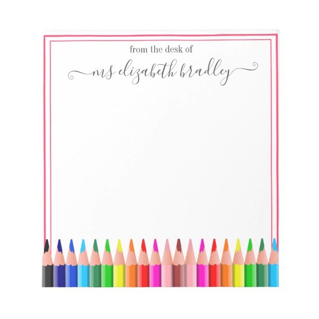 Nom personnalisé | À Partir Du Bureau Du Bloc-Note (Devant)