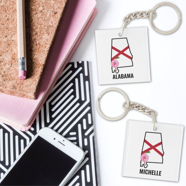Nom personnalisé Alabama Drapeau et Fleur d'État C (Créateur téléchargé)
