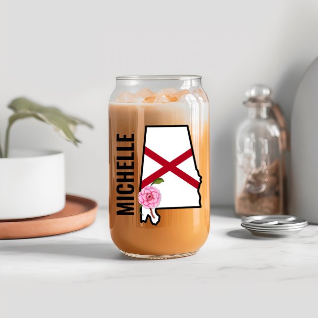 Nom personnalisé Alabama Drapeau et Fleur d'État C (Créateur téléchargé)