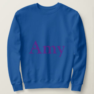 Nom personnalisé Amy Blue Sweatshirt femme