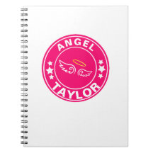 Nom personnalisé Angel princess Carnet rose girly
