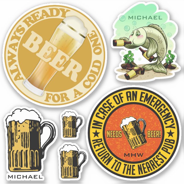 Nom personnalisé Autocollants de bière (Devant)