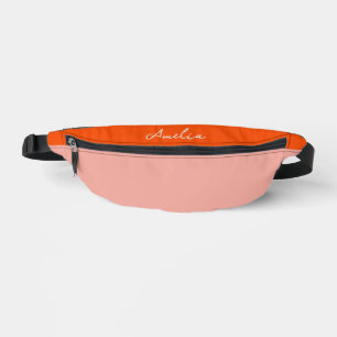 Nom personnalisé avec bloc de couleur rose et roug
