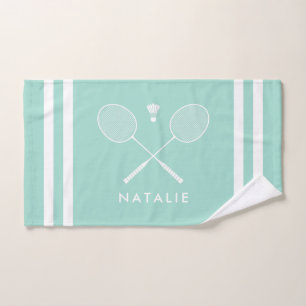 Nom personnalisé Badminton Aqua Blue Stripes