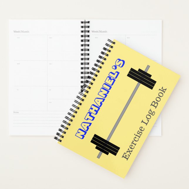 Nom personnalisé + Barbell Planner (Devant avec enveloppe)