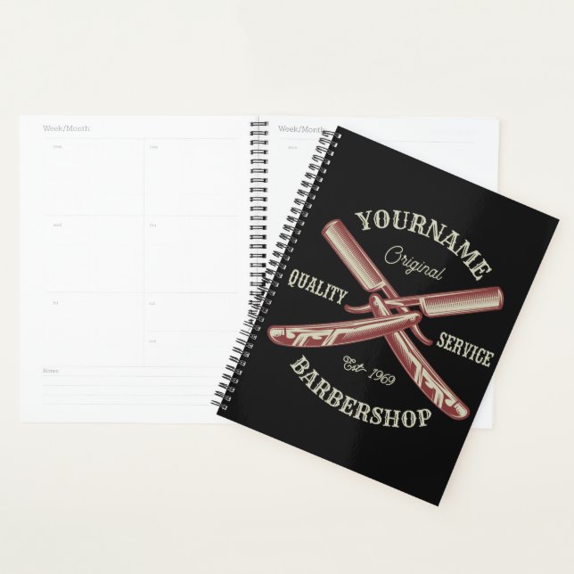 NOM PERSONNALISÉ Barber Droit Razor Barbershop (Devant avec enveloppe)