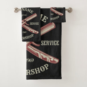 NOM PERSONNALISÉ Barber Droit Razor Barbershop