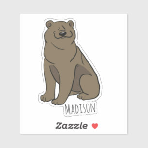 Nom personnalisé Bear Vinyl Sticker