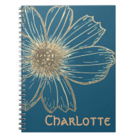 Nom personnalisé Beau Carnet de conception de fleu