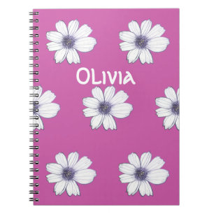 Nom personnalisé Beau Carnet design rose fleur