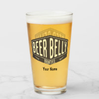 Nom Personnalisé Bière Ventre Brillant Drôle Verre