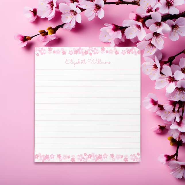 Nom personnalisé Bloc-notes japonais en fleur de c (Sakura Dreams, Personalized Gleam! 🌸✍️)