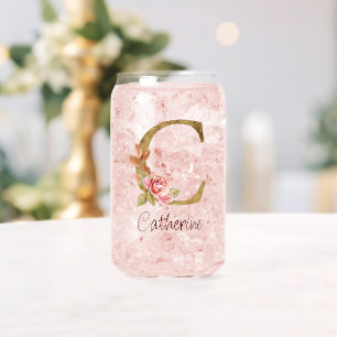 Nom personnalisé Blush Rose Gold Lettre C