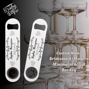 Nom personnalisé Bridesmaid   Script minimaliste m