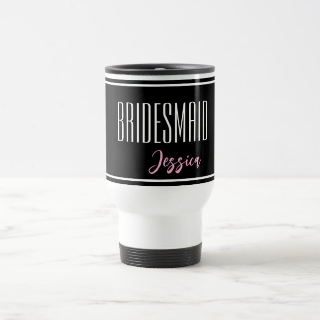 Nom Personnalisé Bridesmaid Travel Mug (Centre)