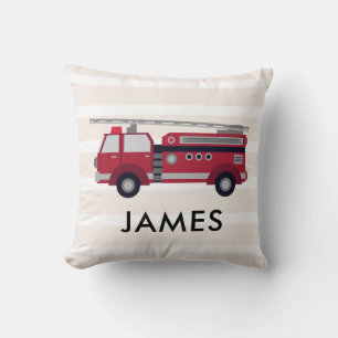 Nom personnalisé Camion de feu rouge Coussin