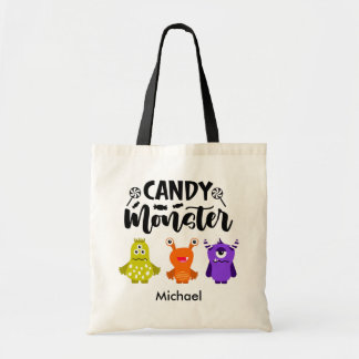 Nom personnalisé Candy Monster Trick ou Treat Sac