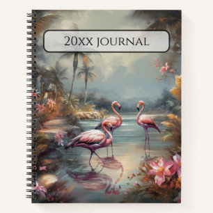 Nom personnalisé Carnet Flamant Rose Antique Lagun