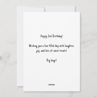 Nom personnalisé Carte de gâteau 3e anniversaire