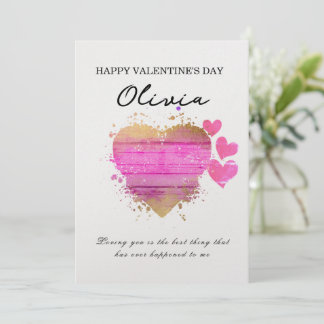 Nom personnalisé Carte de Saint Valentin personnal
