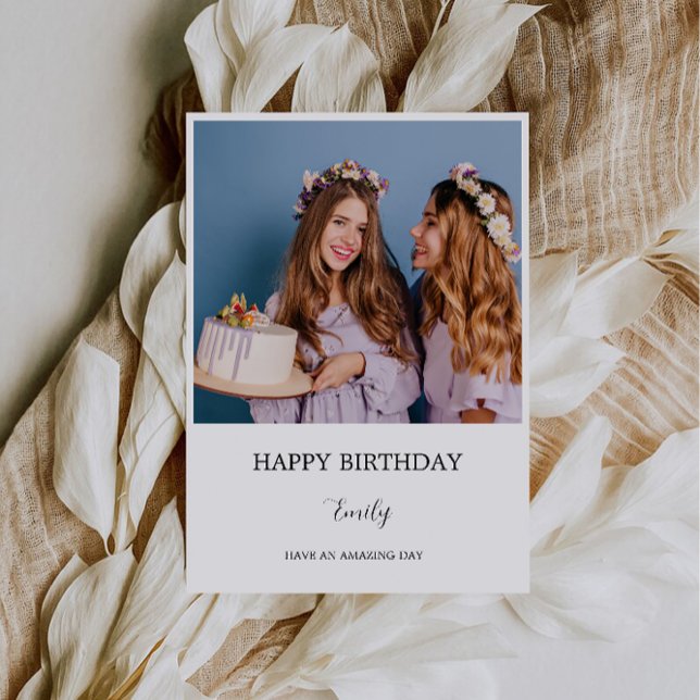 Nom personnalisé Carte photo d'anniversaire pour a (Custom Name Birthday Photo Card for Friend)