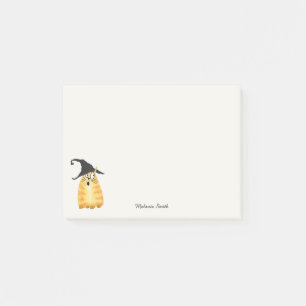 Nom personnalisé Chat de sorcière Post-It Notes