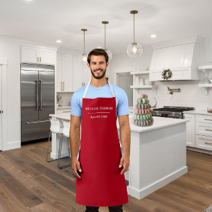 Nom personnalisé Chef principal Tablier rouge et b
