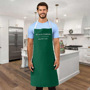 Nom personnalisé Chef principal Tablier vert et bl