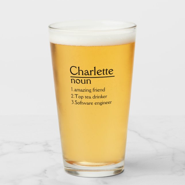 Nom personnalisé Coupe en verre de définition (Devant (rempli))