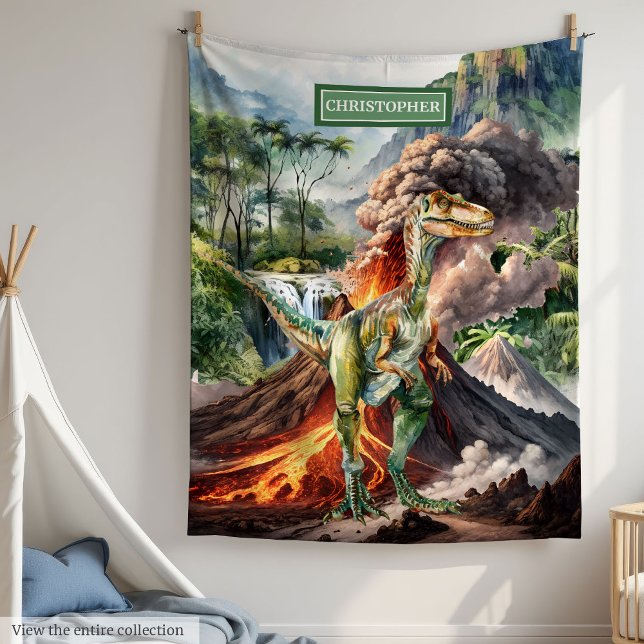 Nom personnalisé Couverture de dinosaure pour enfa (Custom Name Dinosaur Blanket for Kids Birthday)