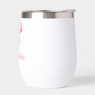 Nom personnalisé Cravate de cabot rose Bouteille d