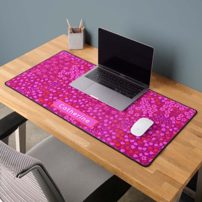 Nom personnalisé Cute Rose Floral Main Tirée Burea (Bureau 2)