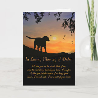 Nom personnalisé de la carte de sympathie de chien