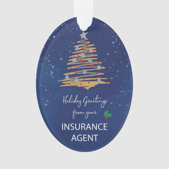 Nom personnalisé de l'arbre de Noël de l'agent d'a (devant)